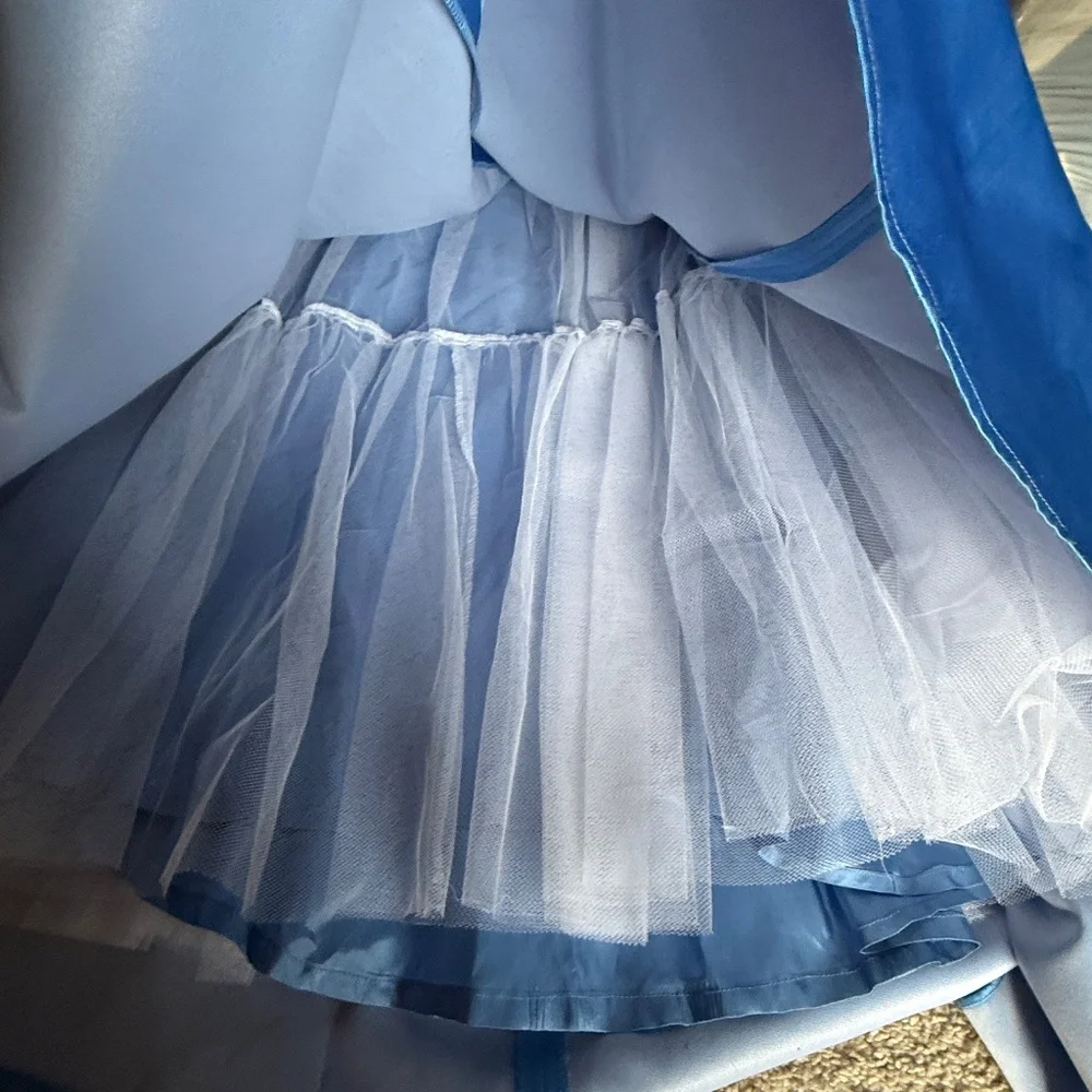 Cache Open Back Satin Gown | Size 4 | Blue | Long Formal Evening Dress - Picture 9 of 10